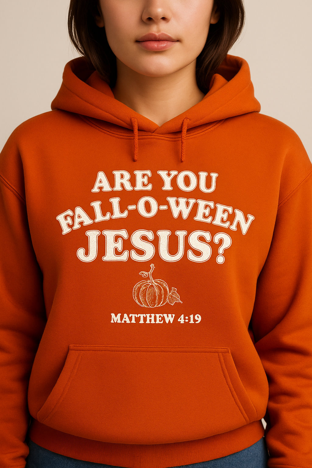 Funny Pumpkin — “Are You Fall-O-Ween?” Jesus Hoodie