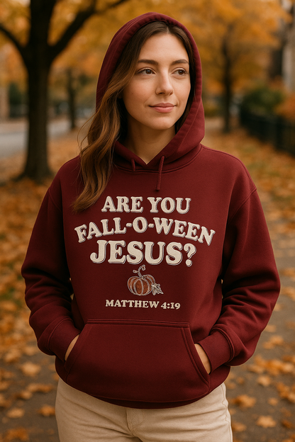 Funny Pumpkin — “Are You Fall-O-Ween?” Jesus Hoodie