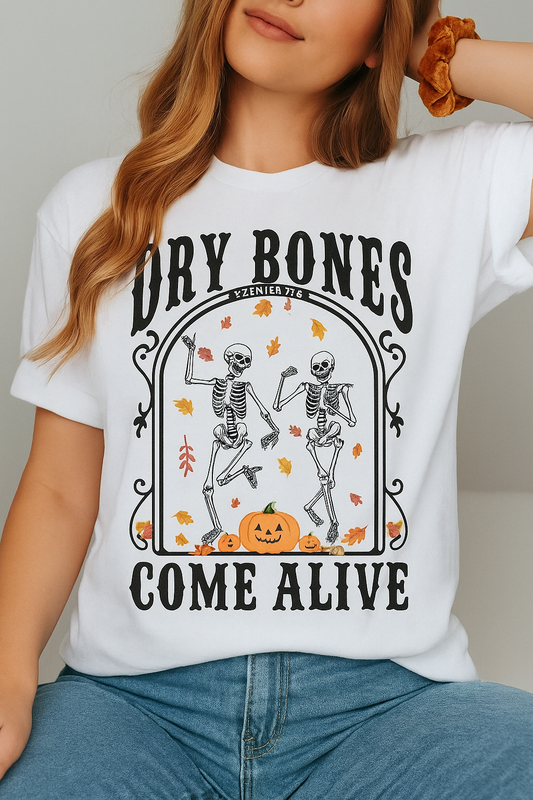 Dry Bones — Christian Halloween T-Shirt (Ezekiel 37 | Vintage Washed)