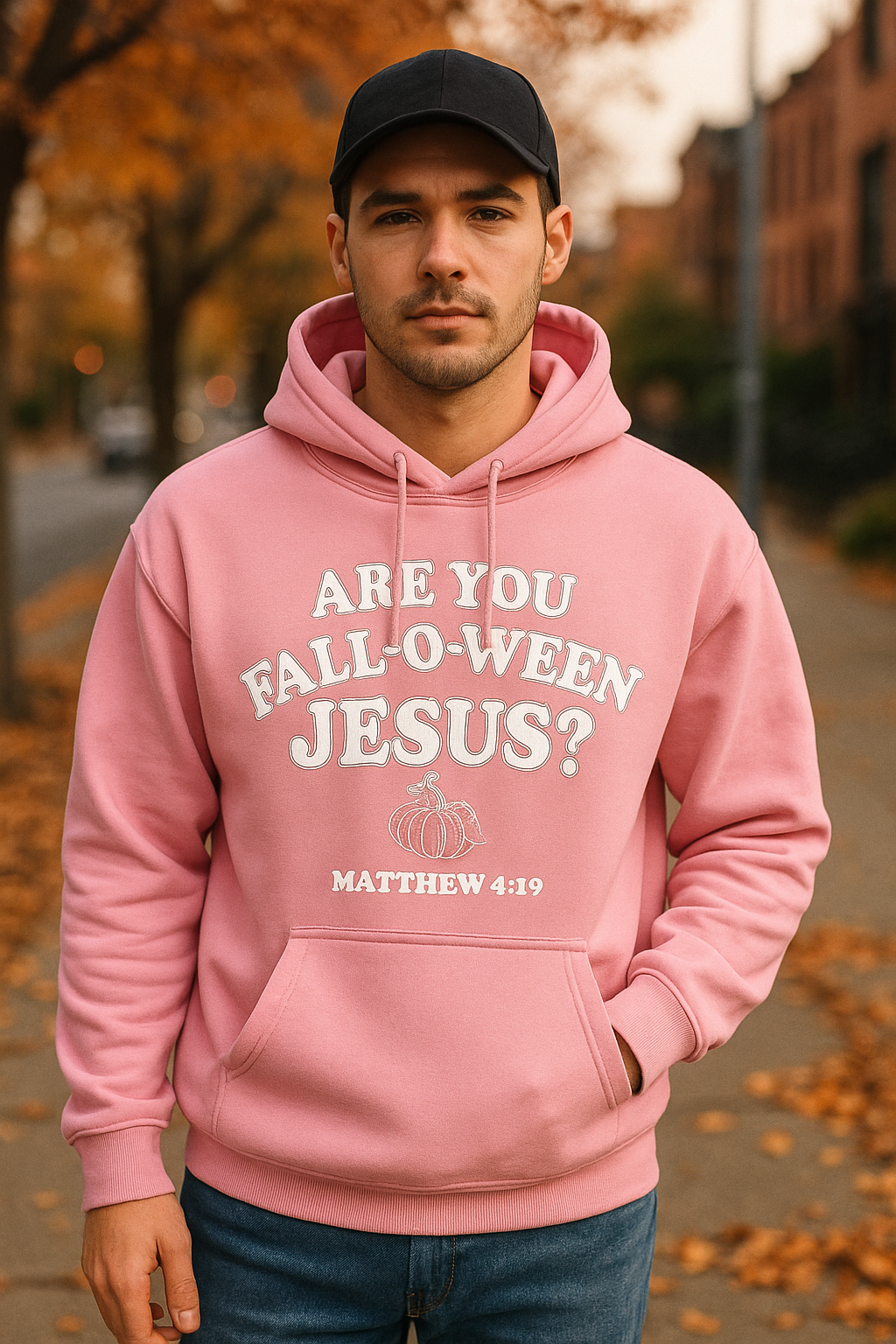 Funny Pumpkin — “Are You Fall-O-Ween?” Jesus Hoodie