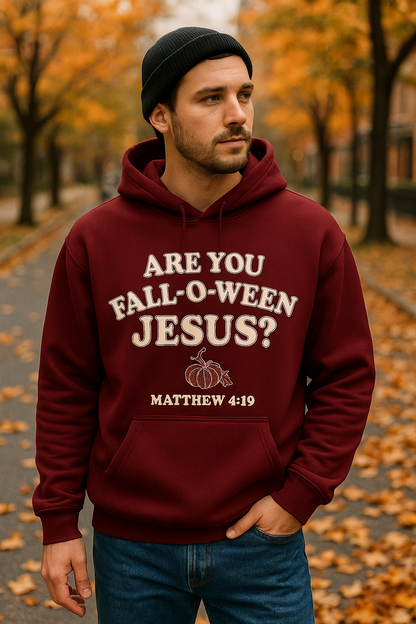 Funny Pumpkin — “Are You Fall-O-Ween?” Jesus Hoodie